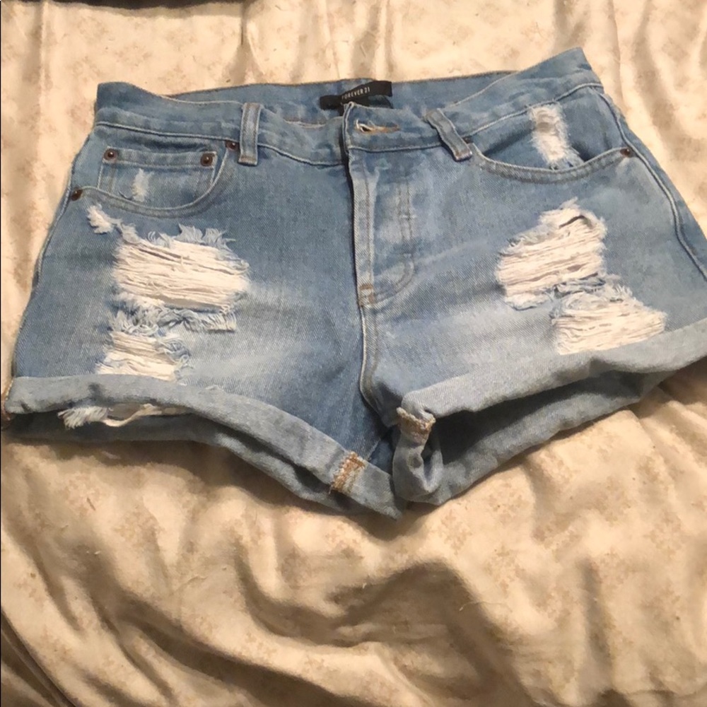Blue jean shorts
